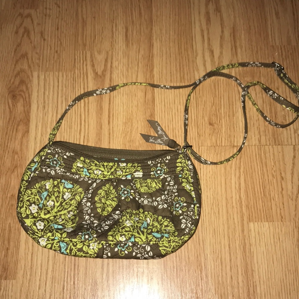 vera bradley green birds crossbody purse